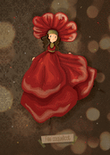 F&eacute;e coquelicot en robe flamboyante